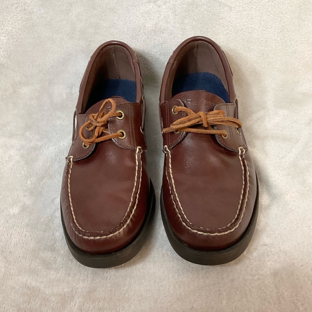 Polo Sport Ralph Lauren Brown Leather Boat Shoes Mens Sz 10D - Picture 2 of 6